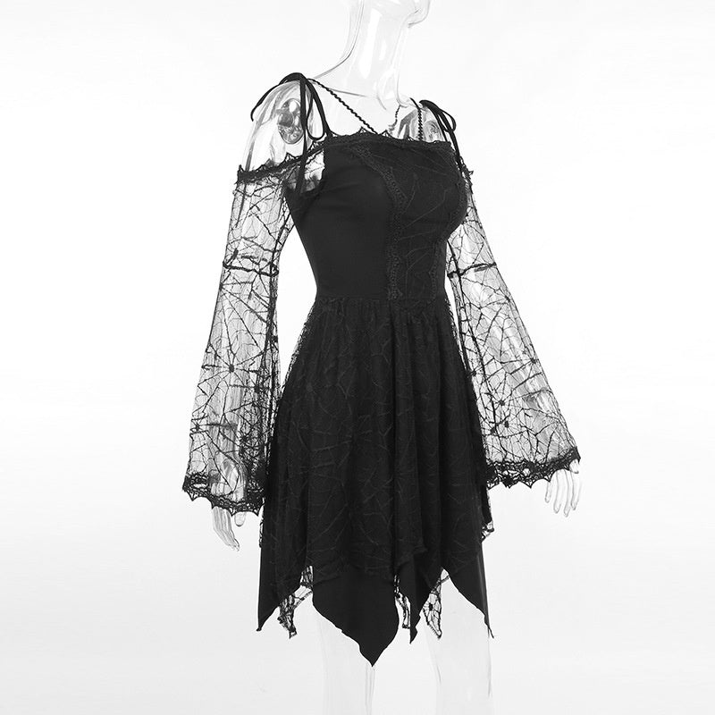 Mesh Web Midi Dress