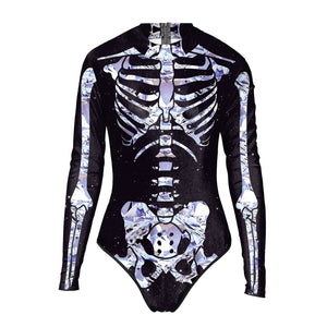 White Skeleton Bodysuit Swimsuit