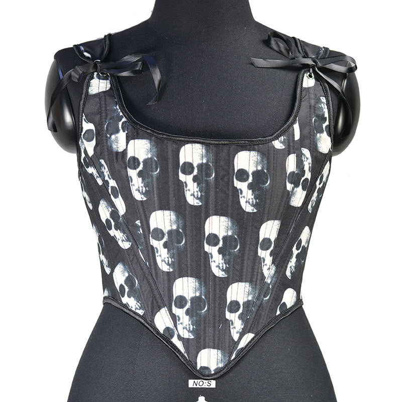 White Skulls Crop Top