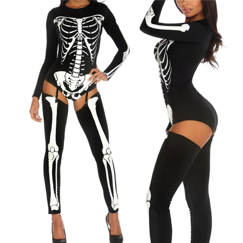 Skeleton Print Sexy Jumpsuit