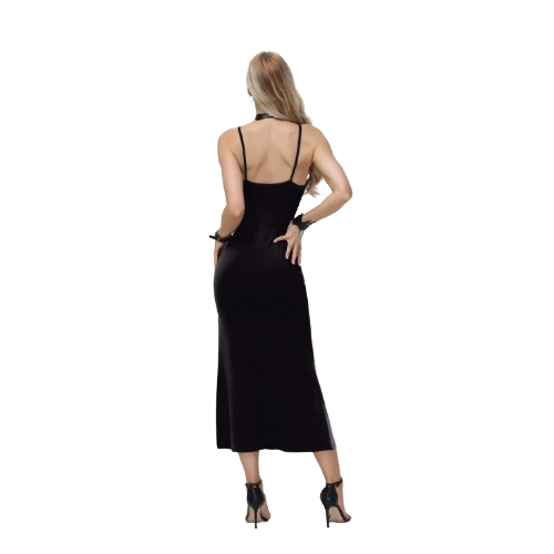 Skeleton Backless Split Dress