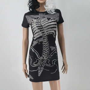 Slim Skull Print Mini Dress