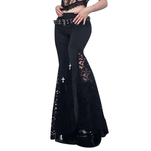 Black Vintage Lace Pants