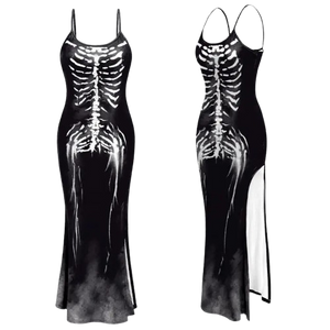 Skeleton Backless Split Dress