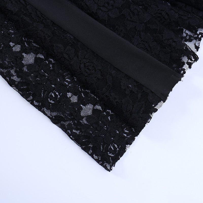 Black Vintage Lace Pants