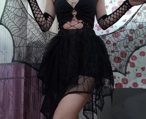 Spider Web Asymmetrical Skirt