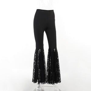 Black Vintage Lace Pants