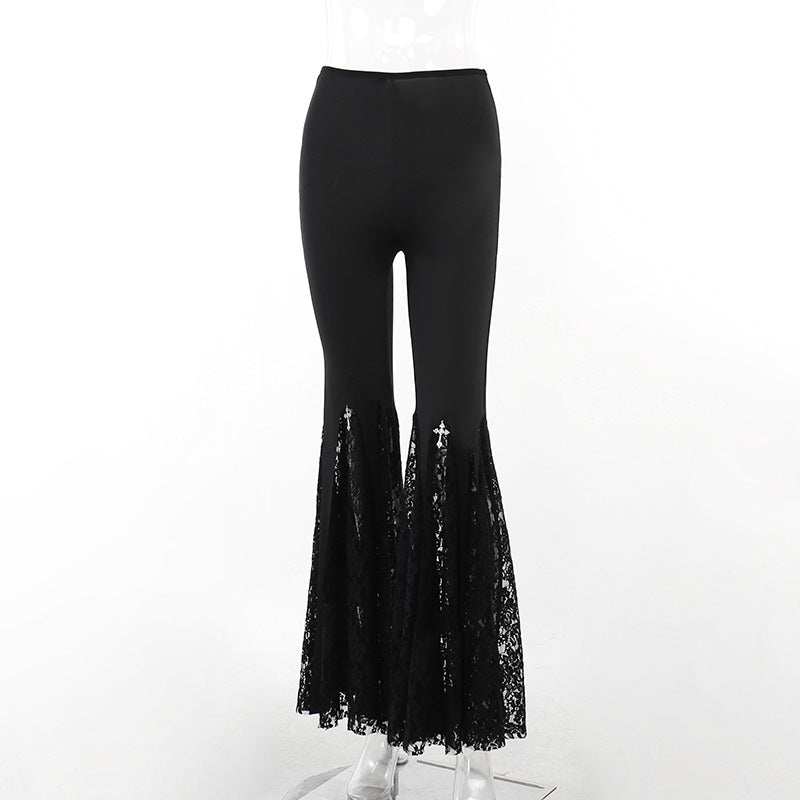 Black Vintage Lace Pants