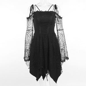 Mesh Web Midi Dress