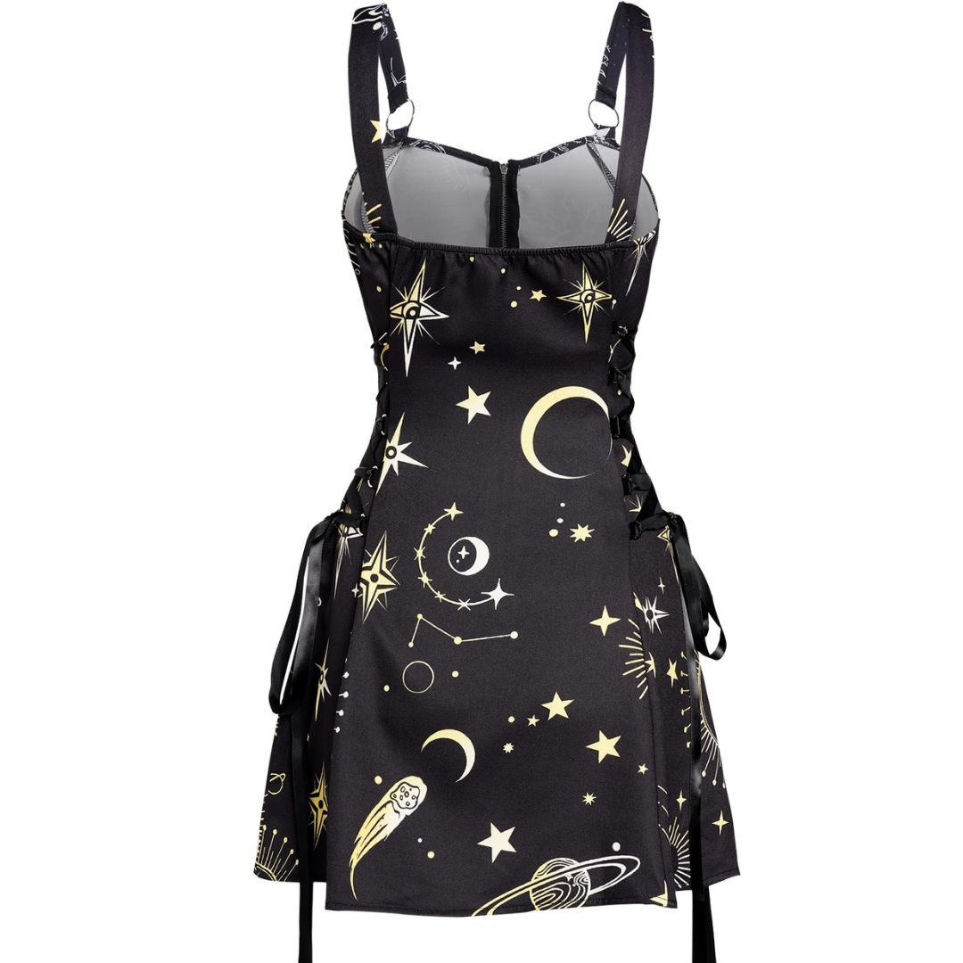 The Galaxy Black Mini Dress