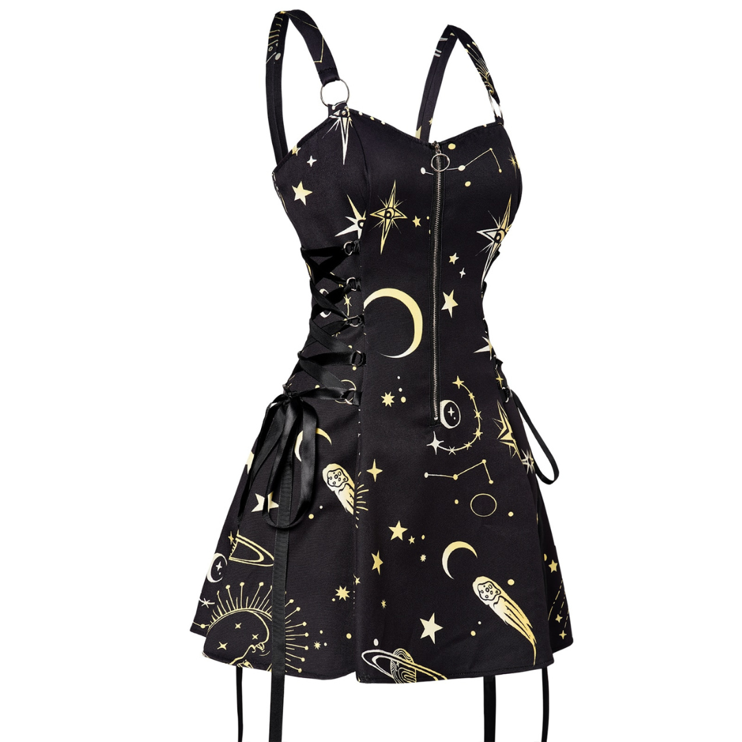 The Galaxy Black Mini Dress