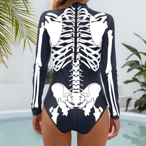 White Skeleton Bodysuit Swimsuit