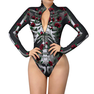 Red Roses Skeleton Bodysuit