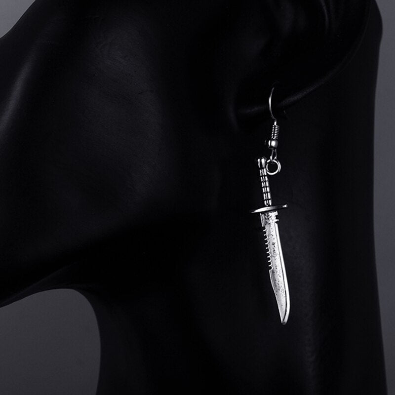 Silver Knife Earrings