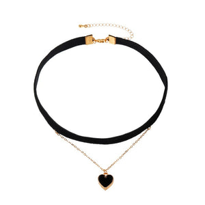 Two-Layer Hanging Heart Choker