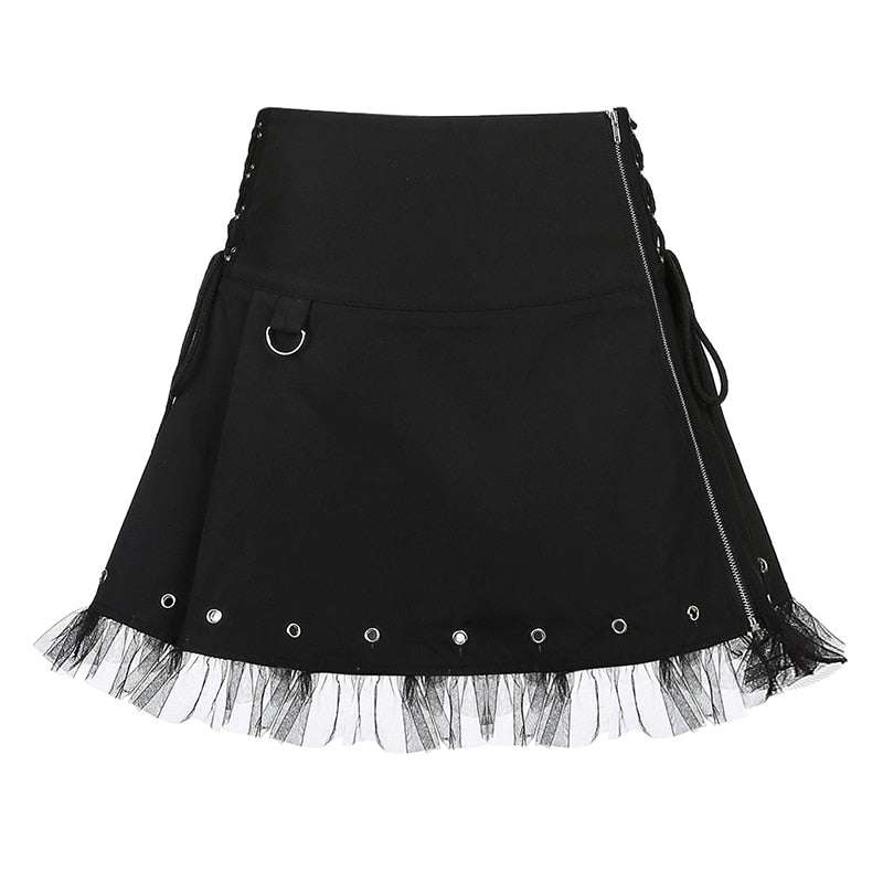 Side Tie Up Mini Tutu Skirt