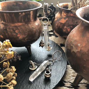 Witchy Hat And Cauldron Earrings