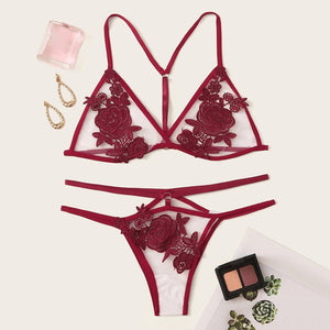 Red Roses Lingerie Set