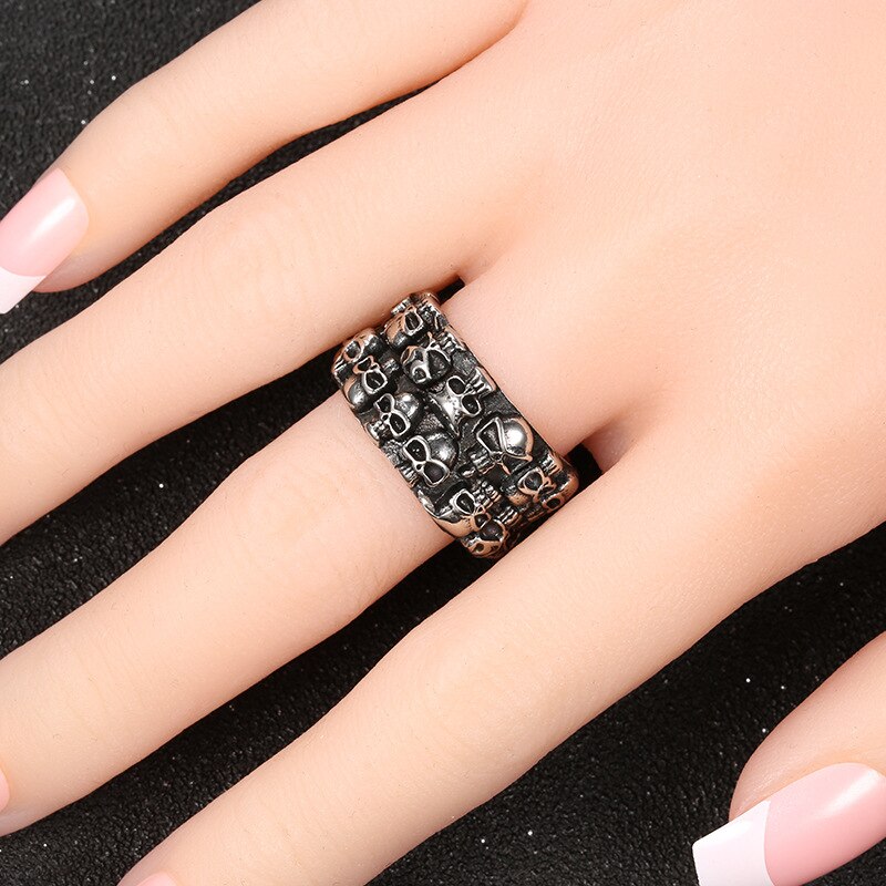 Band Ring With Skull Design