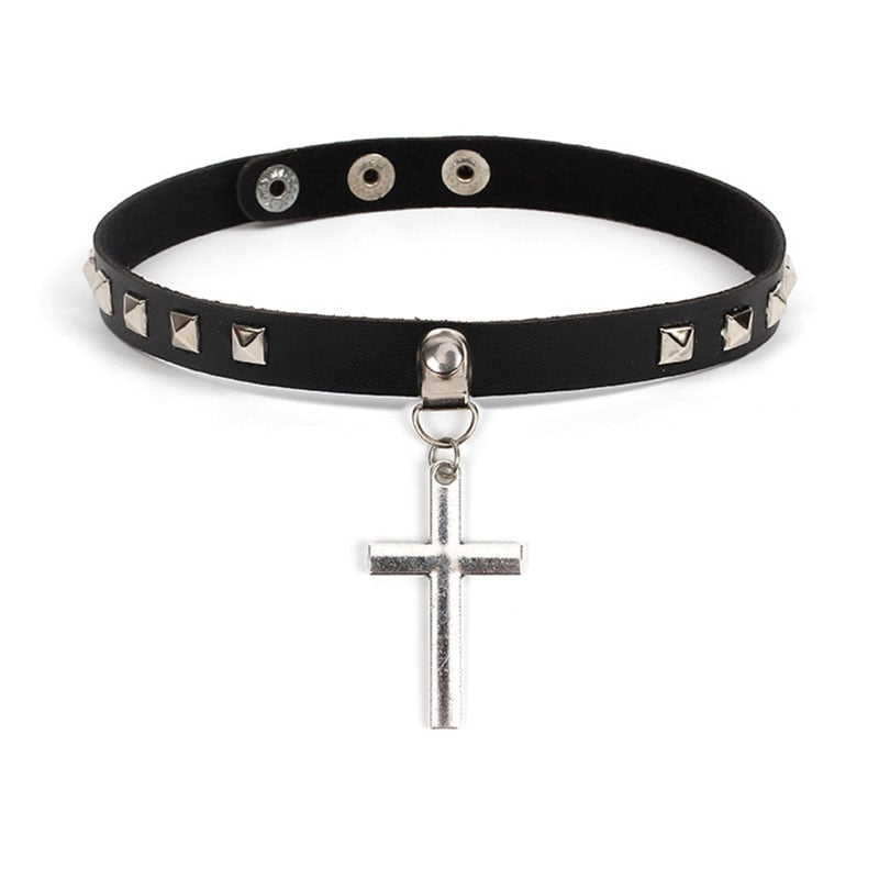 Cross Choker Necklace