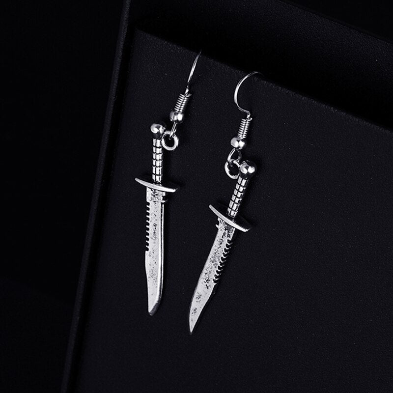 Silver Knife Earrings