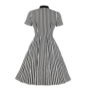 Vintage Striped Midi Dress