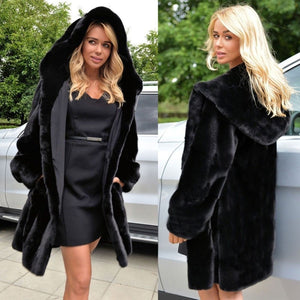 Hooded Fur Coat