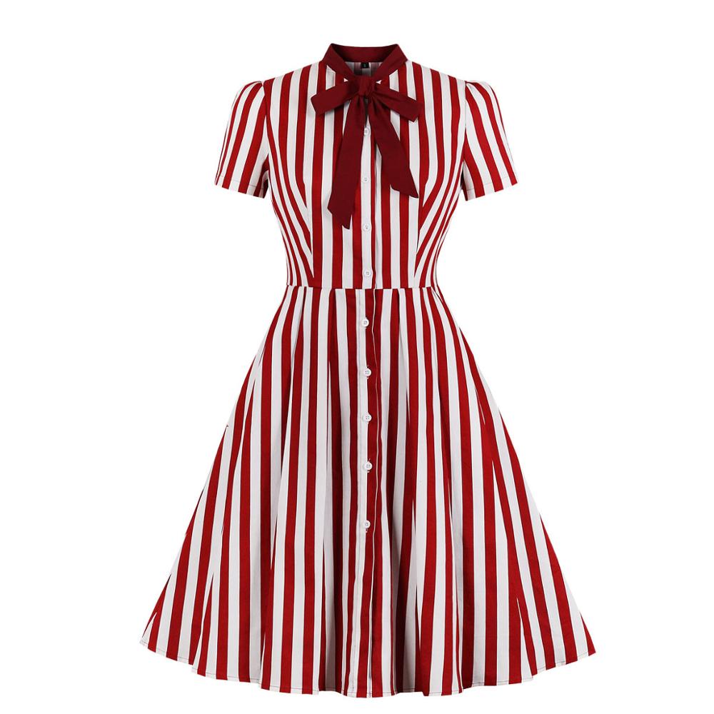 Vintage Striped Midi Dress