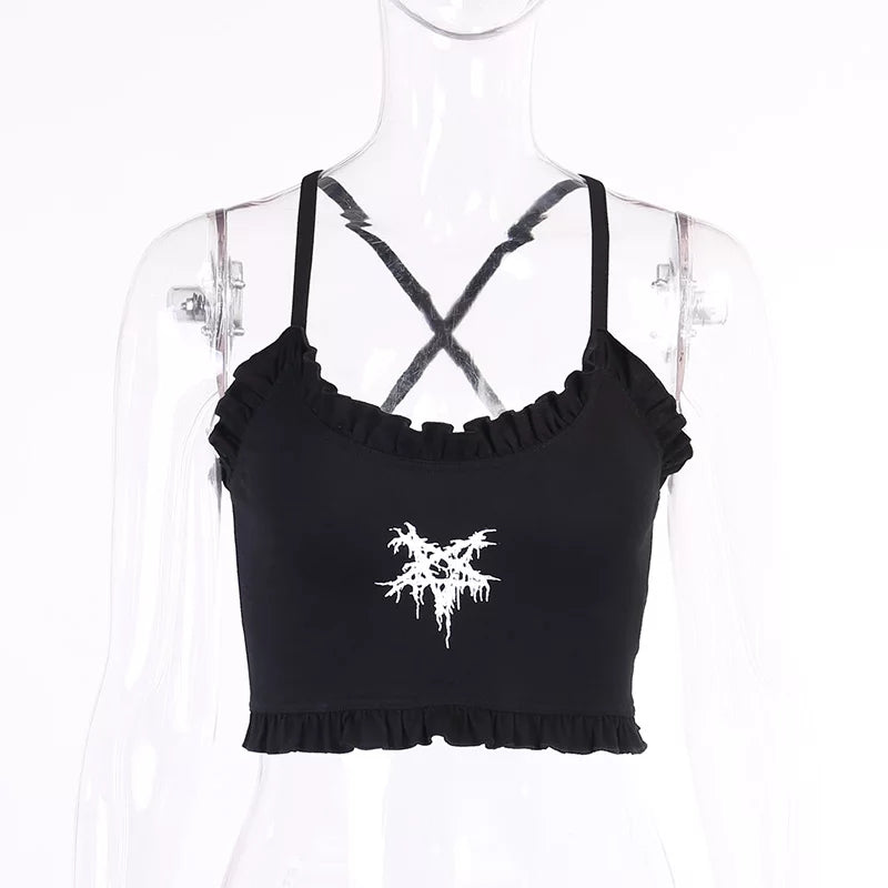 Pentagram Print Crop Top