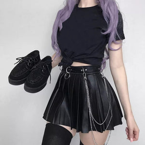 Casual Leather Skirt