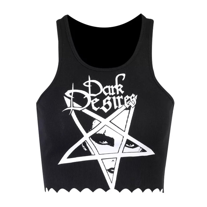 Dark Desires Pentagram Print Top