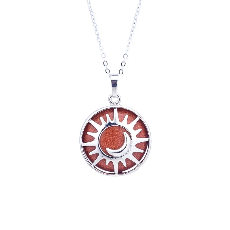 Sun And Moon Natural Stone Pendant