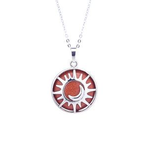 Sun And Moon Natural Stone Pendant