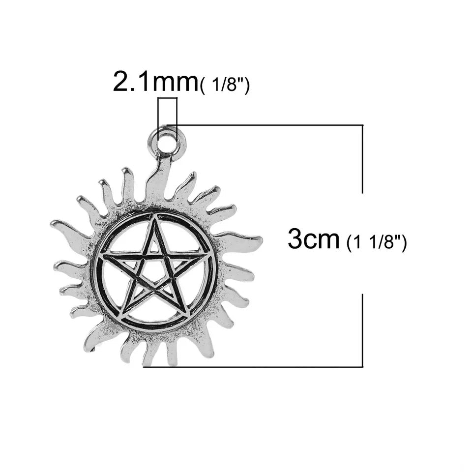 Five Pointed Star Inside The Sun Earrings