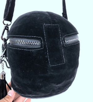 Velvet Skull Shaped Shoulder Bag