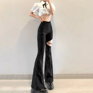 Cut Out Flared Pants