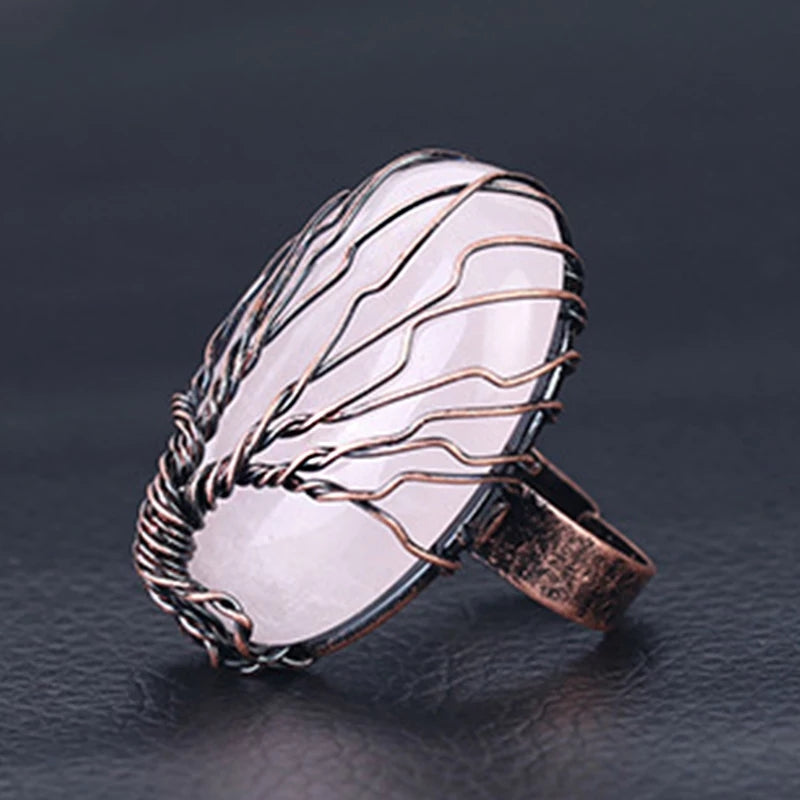 Tree Of Life Natural Stone Ring