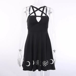 Moon - Five Pointed Star Printed Mini Dress