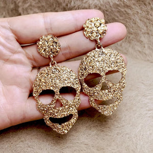 Glitter Skull Head Earrings