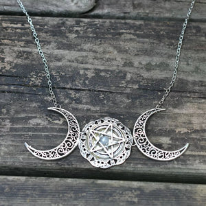 Triple Goddess Stone Necklace