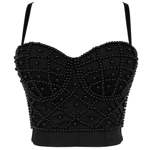 All Over Black Pearls Bustier