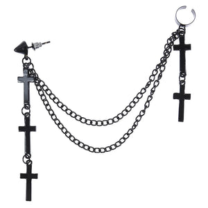 Hanging Cross Chain Earrings