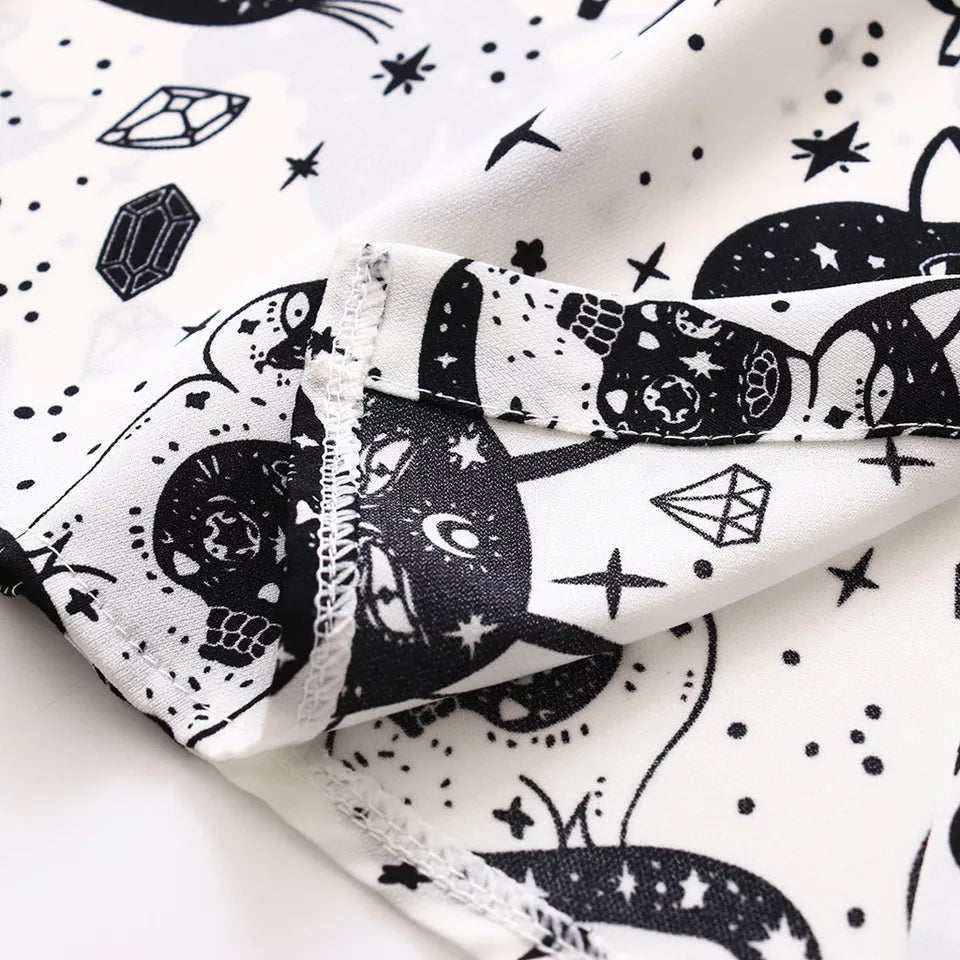 Witch Hilda Cat Print Blouse