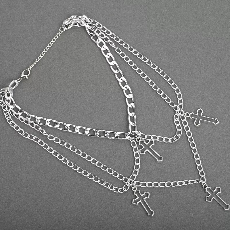 Multi-layered Cross Necklace