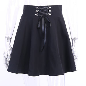 Vintage Lace up Mini Skirt