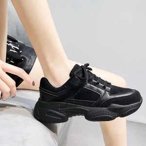 Lace Up Trainers In Black