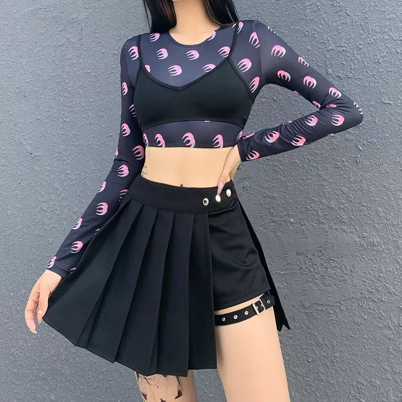 Rivet Design Mini Skirt