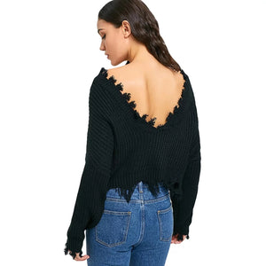 Deep V Knitted Jumper