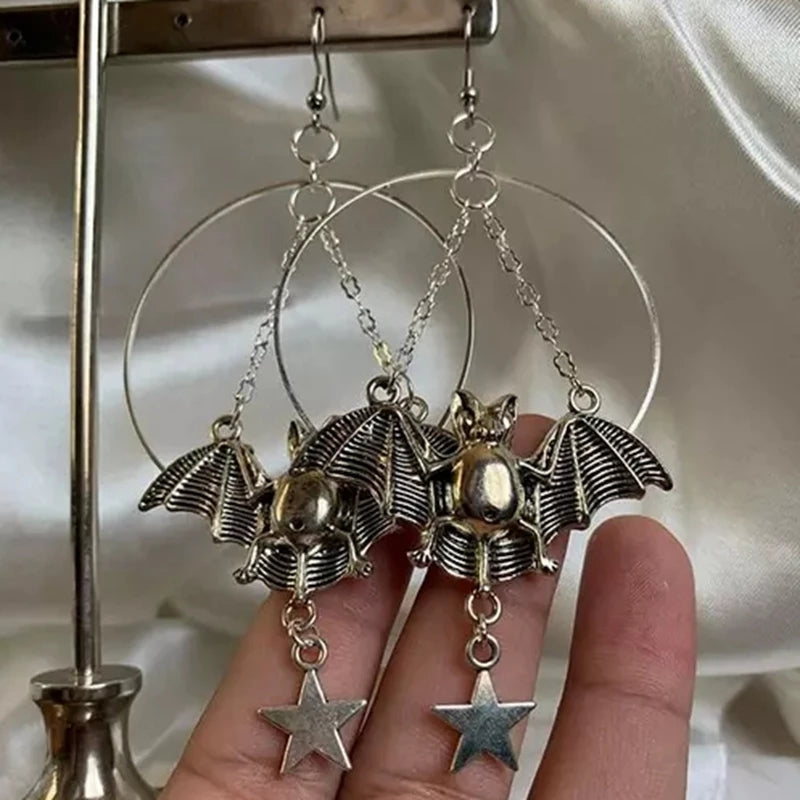 Flying Bat Shaped Dangle Earrings