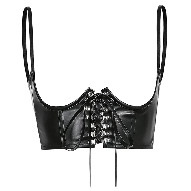 Lace Up Leather Corset